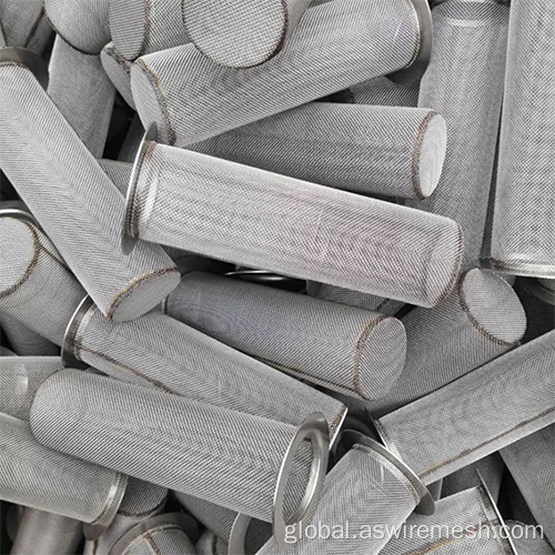 Cylindrical Hepa Filter stainless steel filter round woven mesh tube Factory